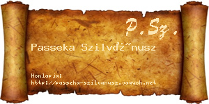 Passeka Szilvánusz névjegykártya